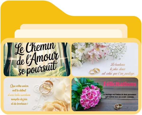 Vœux de bonheur aux mariés